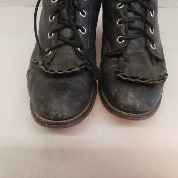 Ladies Short black Ankle granny Style Boots Western Laredo size 7 - Picture 2 of 3